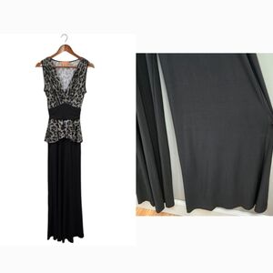 ARANCIA Dressy Stretchy Jumpsuit Wide Leg Black/Gray Womens Sz M Style# D54393‎